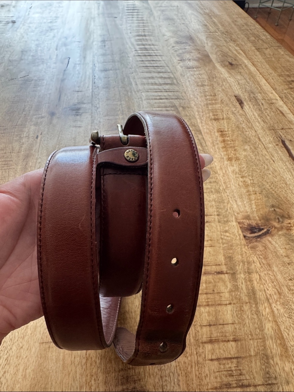 Coach vintage Classic Brown Leather Men’s Belt with Brass Buckle 42 inch 5939